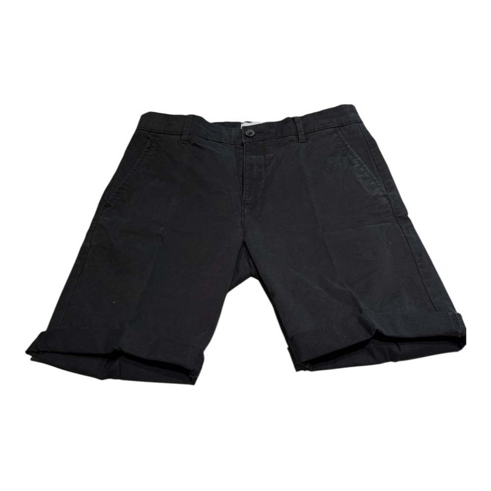 Topman Black Flat Front Shorts